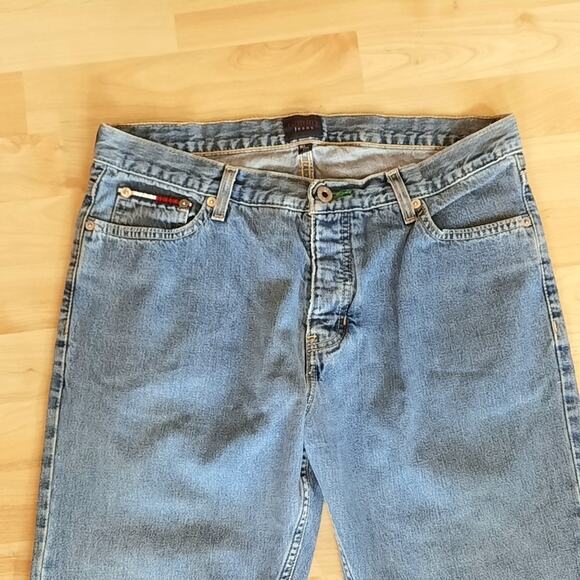 VTG Y2K Tommy Hilfiger Jeans Straight Leg W32 x L27 Big Flag Logo Patch 90s - Picture 4 of 9